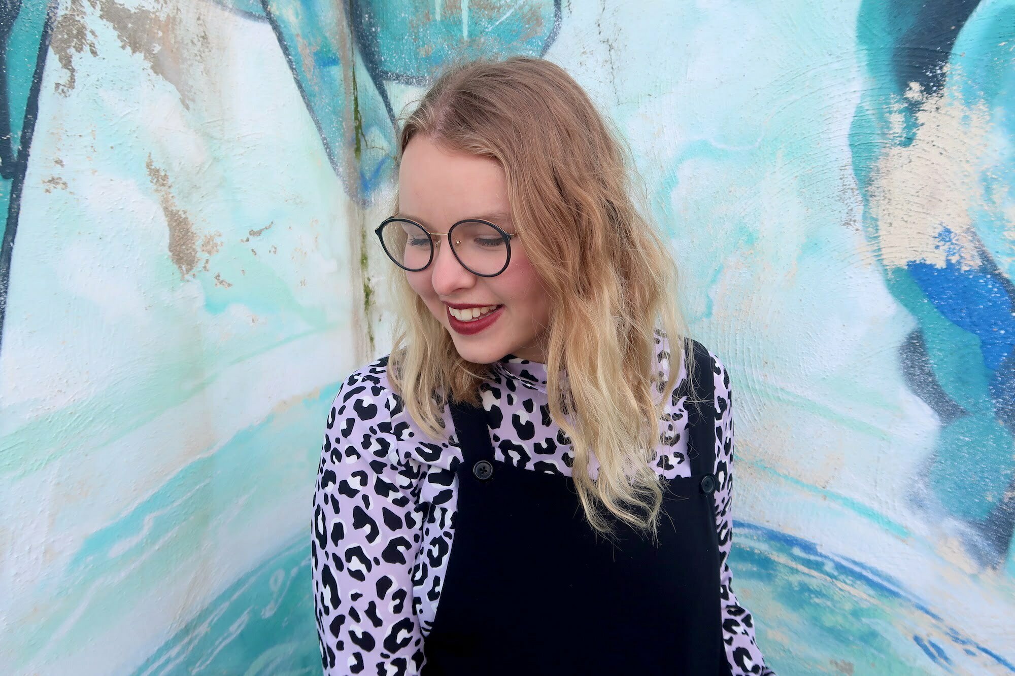 Outfit / lilac panterprint blouse